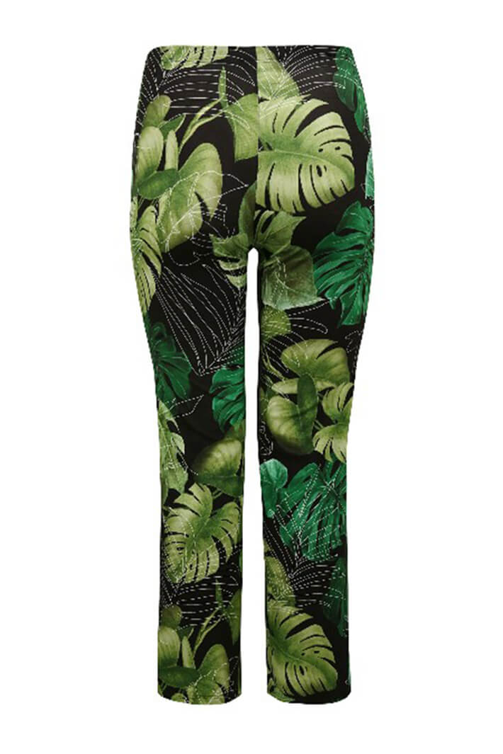 Doris Streich 809 468 73 Green Palm Print Trousers - Shirley Allum
