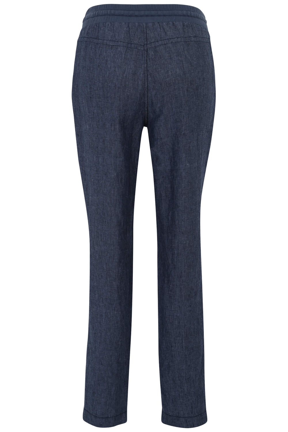 Doris Streich 854 135 Navy Blue Linen Full Length Pull-On Trousers - Shirley Allum Boutique