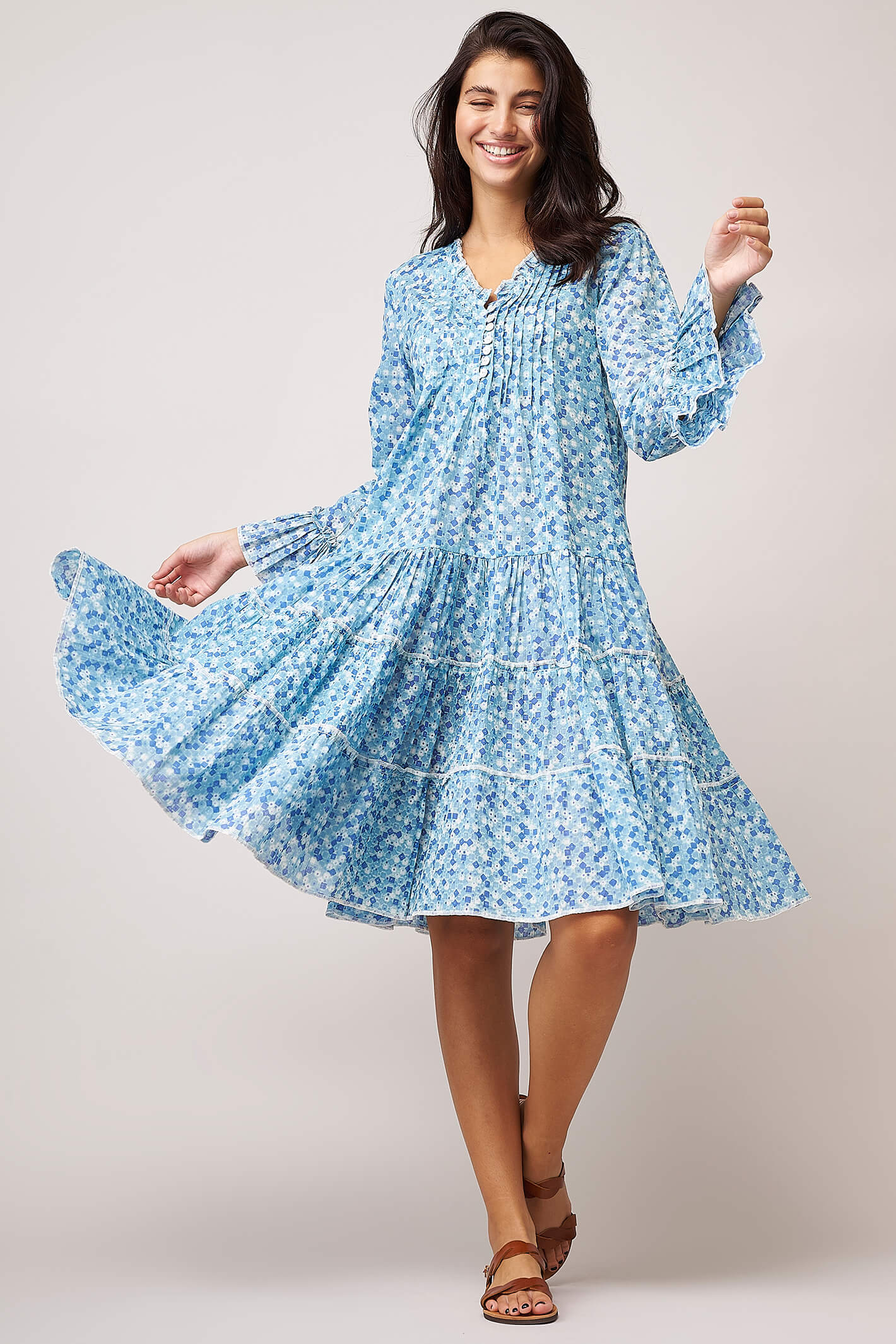 Handprint Dream Apparel Tamarind AN612B Shimmer Aqua Dress – Shirley ...