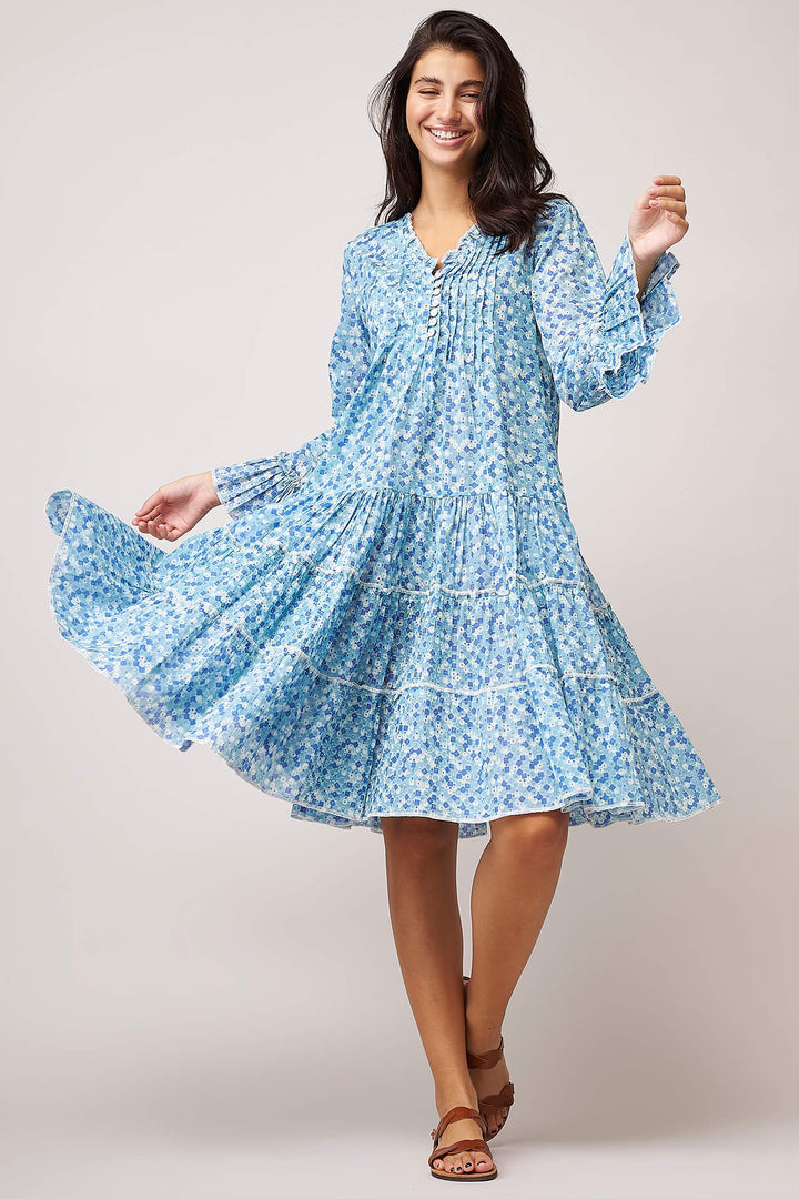 Dream Tamarind AN612B Shimmer Aqua Dress - Shirley Allum Boutique