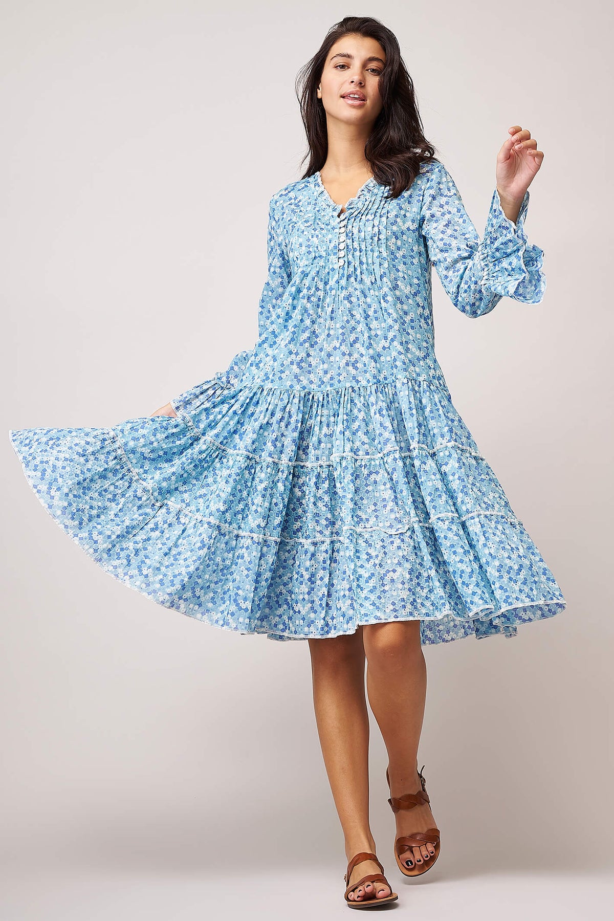 Handprint Dream Apparel Tamarind AN612B Shimmer Aqua Dress – Shirley ...