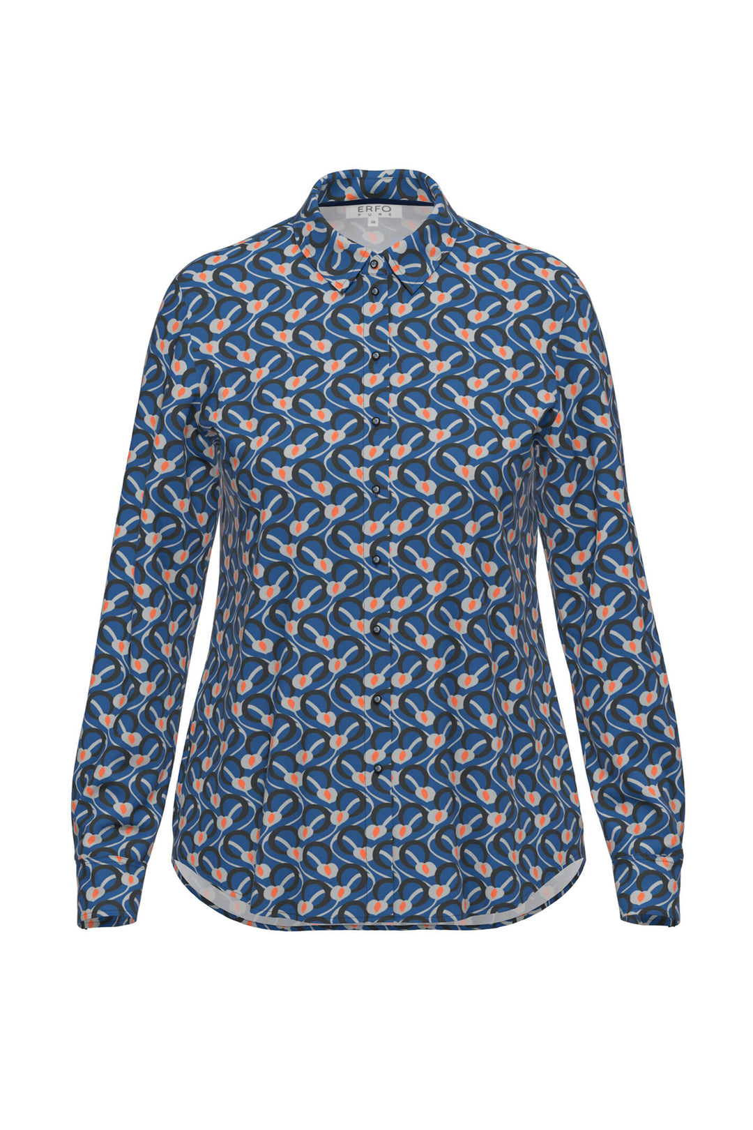 Erfo 511104300 7650 Patterned Royal Blue Shirt - Shirley Allum Boutique