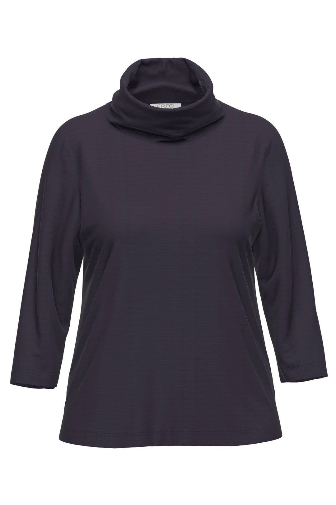 Erfo 701200500 5989 34 Sleeve Navy Blue Roll Neck Top - Shirley Allum Boutique