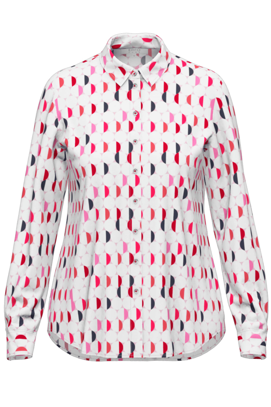 Erfo 8111007-00 Red Pink Circle Print Long Sleeve Shirt - Shirley Allum Boutique