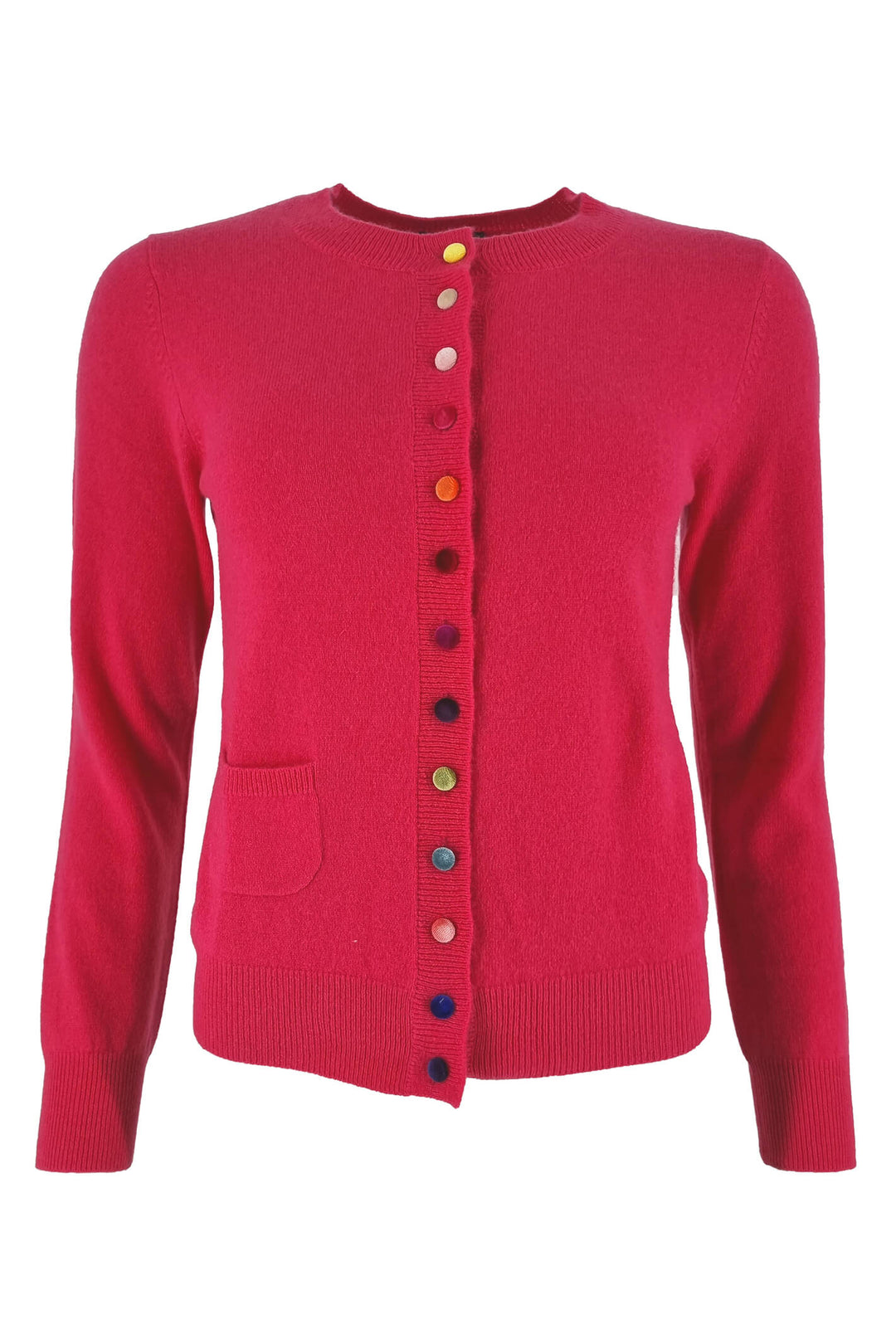 Estheme Cashmere WES2114H 2916 Pink Colour Buttons Cardigan - Shirley Allum Boutique