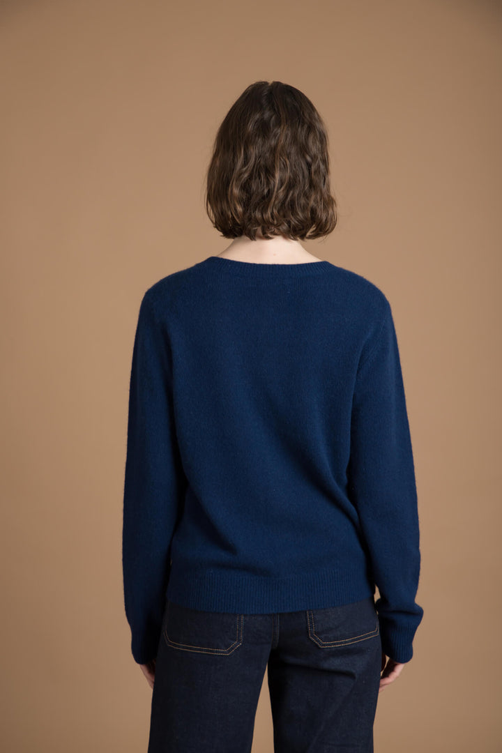 Estheme Cashmere WES2196H 2929 Dark Blue Cardigan