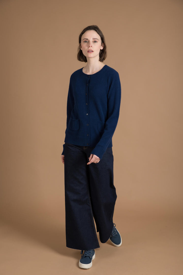 Estheme Cashmere WES2196H 2929 Dark Blue Cardigan