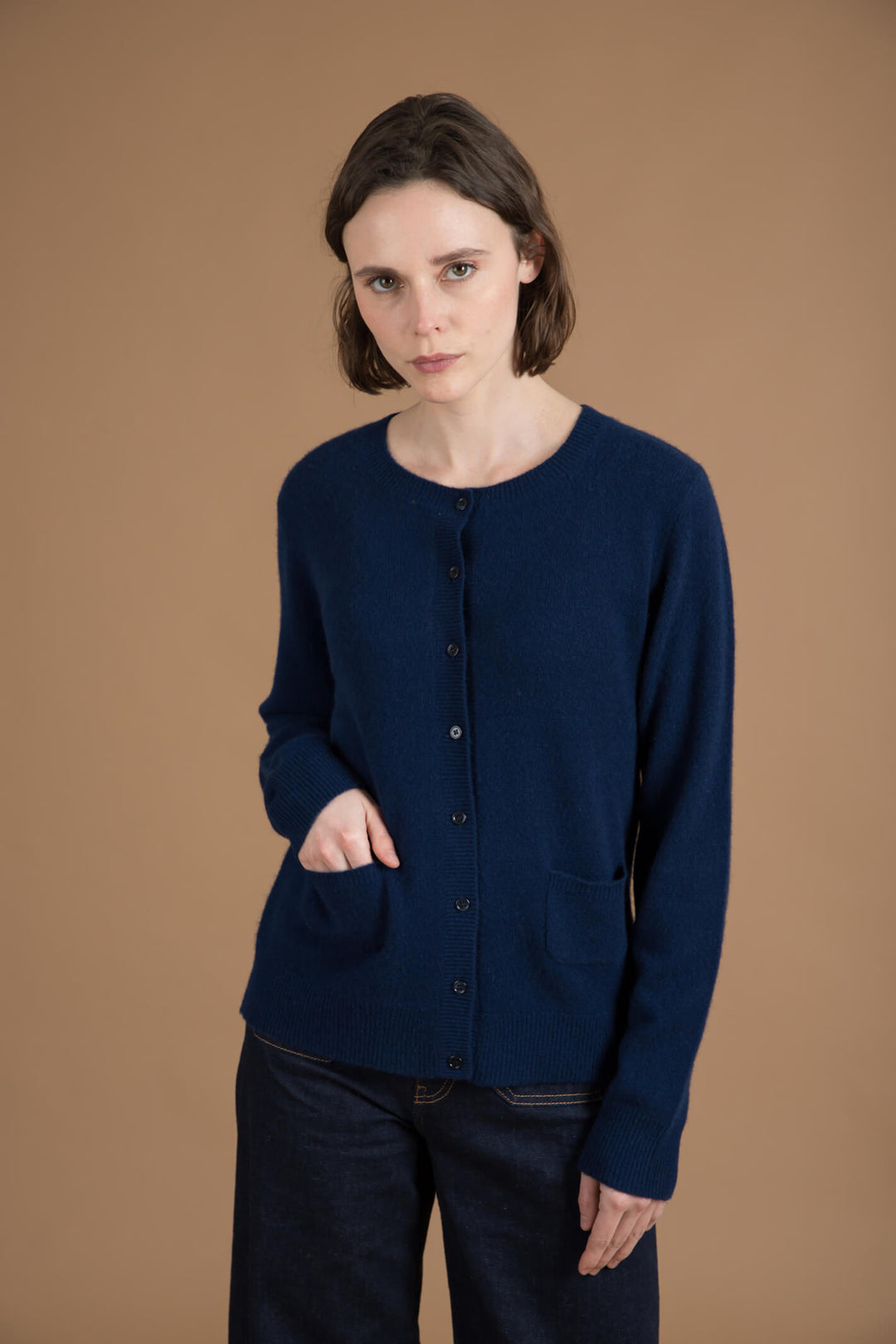 Estheme Cashmere WES2196H 2929 Dark Blue Cardigan