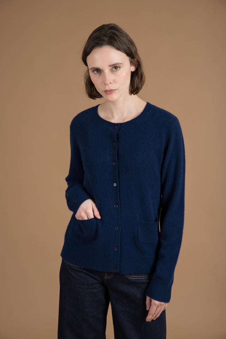 Estheme Cashmere WES2196H 2929 Dark Blue Cardigan