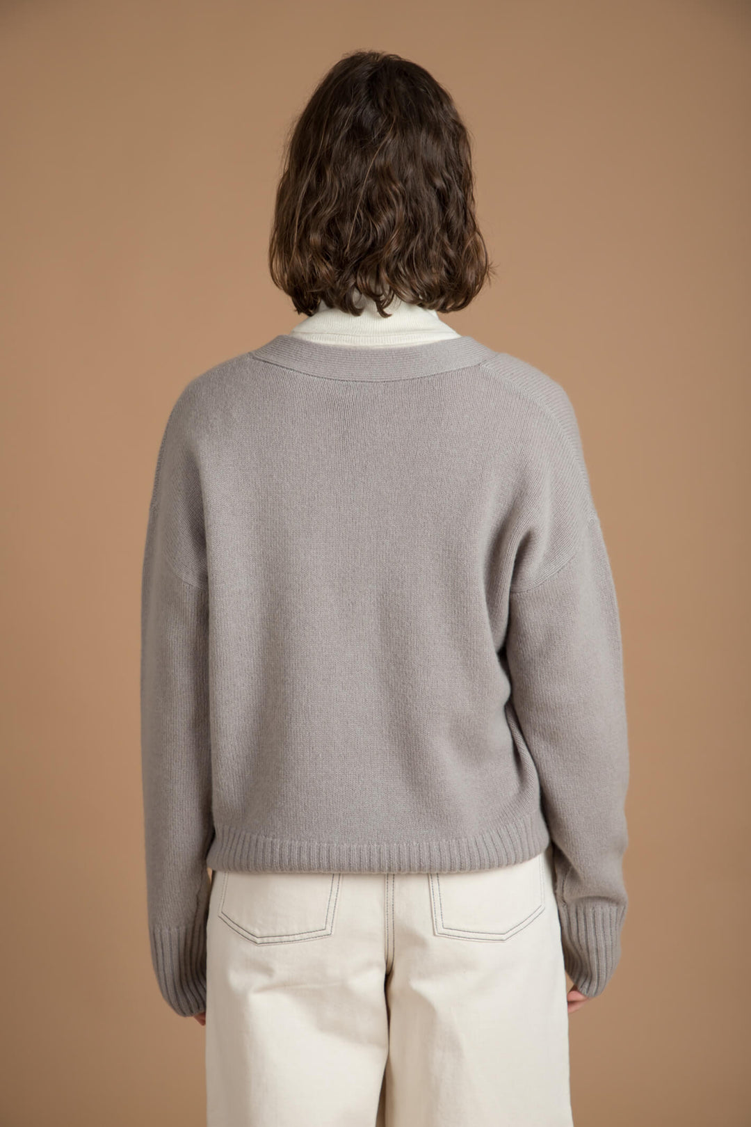 Estheme Cashmere WES21A37H 2921 Putty Grey Cardigan