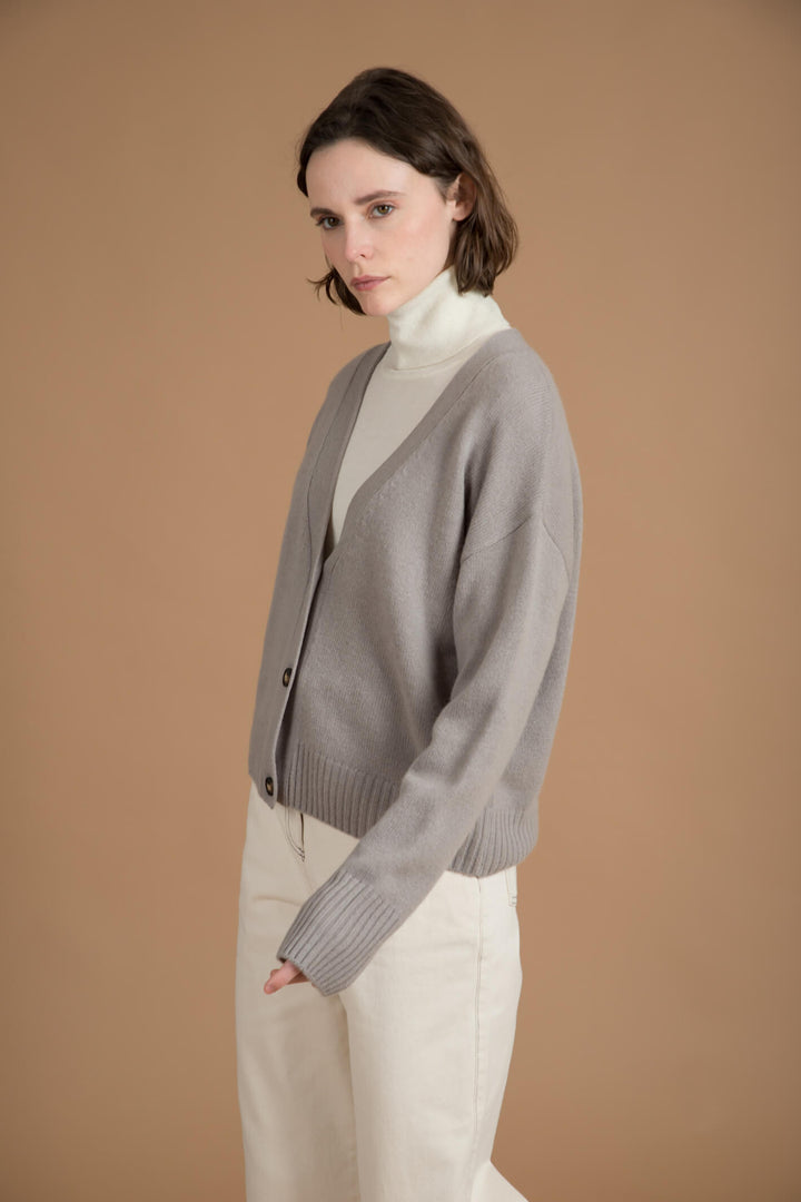 Estheme Cashmere WES21A37H 2921 Putty Grey Cardigan