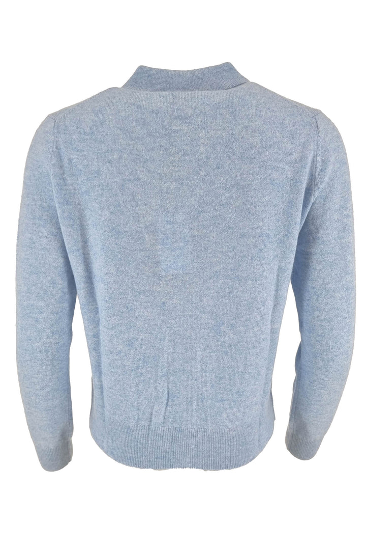 Estheme WES2210H 2925 Blue Coloured Buttons Polo Cardigan - Shirley Allum Boutique