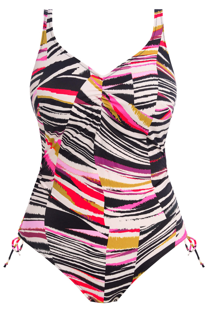 Fantasie FS503030 BLK Sanoa Island Black Underwire V-Neck Swimsuit - Shirley Allum Boutique