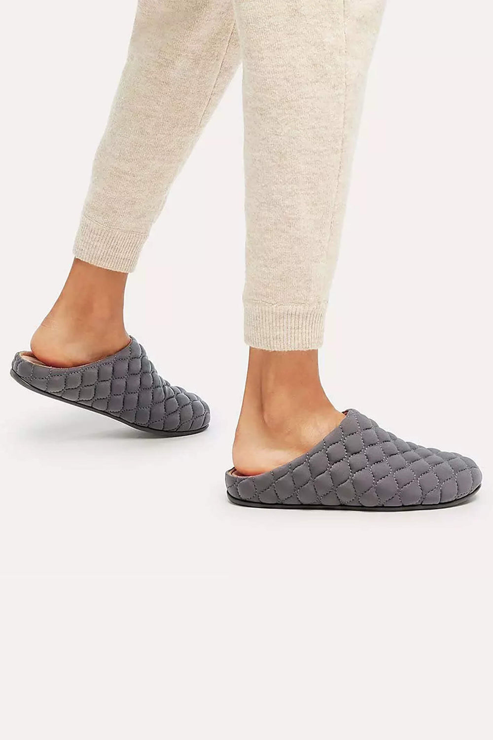 Fitflop Chrissie DY8-861 Pewter Grey Padded Slipper - Shirey Allum Boutique