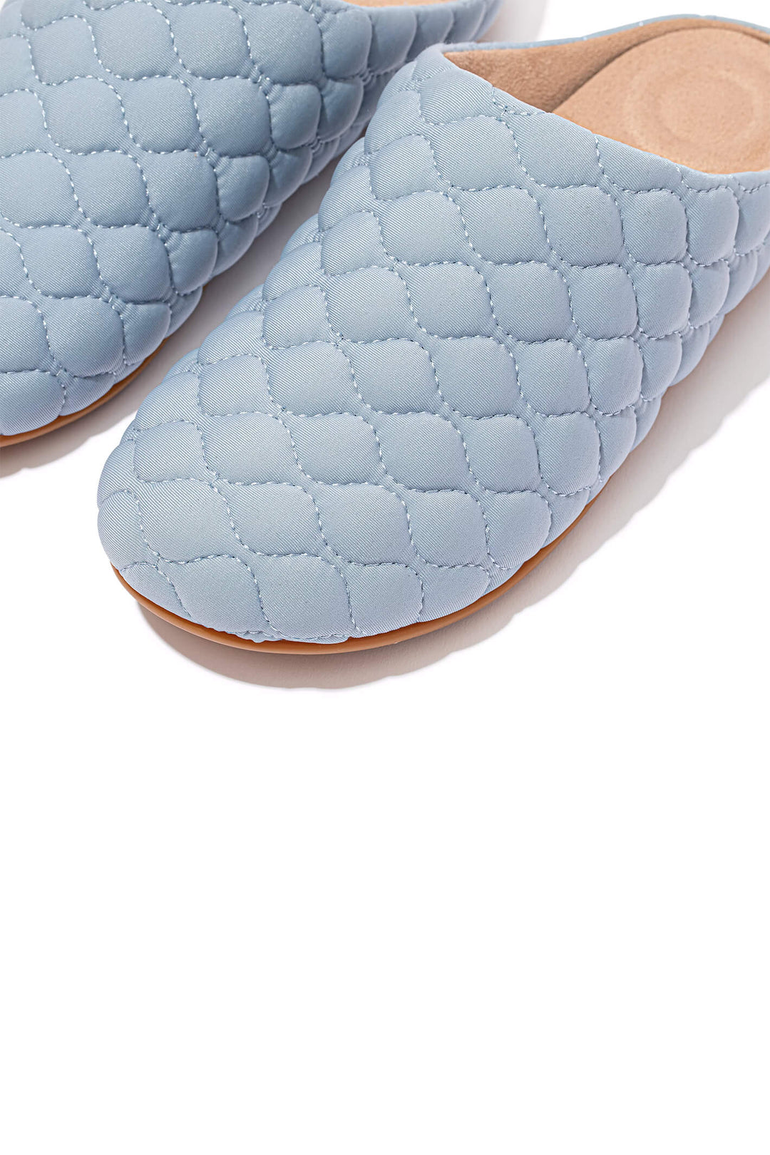 Fitflop DY8-895 Chrissie Pale Blue Quilted Slippers - Shirley Allum Boutique