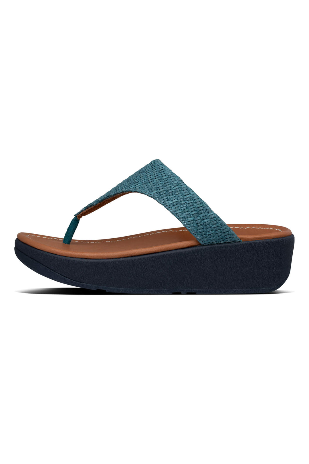 Fitflop Imogen BD3 Basket Weave Toe-Thong Sea Blue 641 - Shirley Allum#colour_sea-blue-641