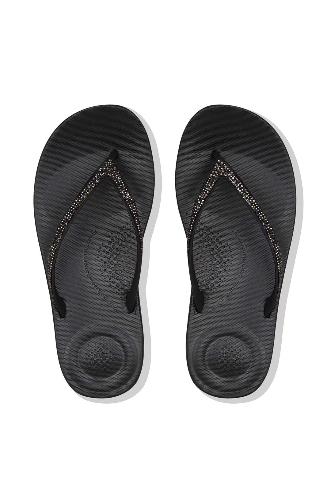 Fitflop Iqushion R08 Sparkle Toe-Thong Sandal&nbsp;Black 001 - Shirley Allum#colour_black-001