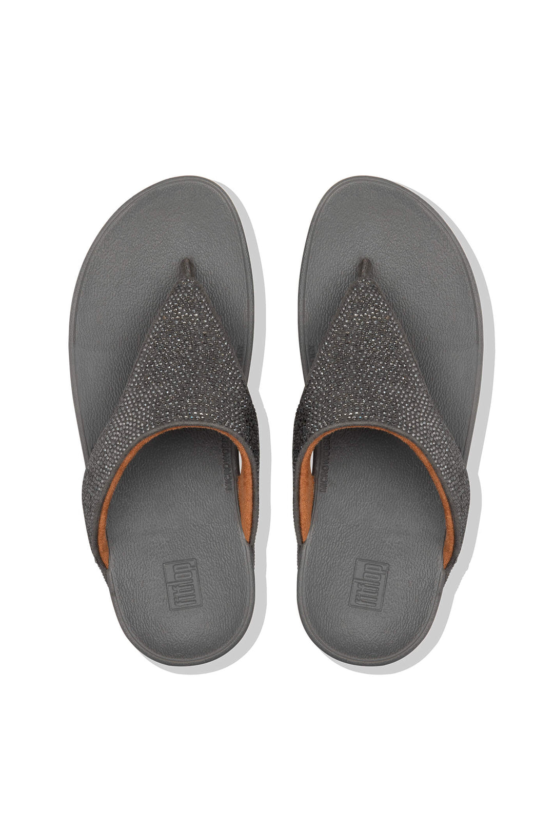 Fitflop Lottie T81 shimmer Crystal Toe-Thong Sandal Pewter 054 - Shirley Allum#colour_pewter-054