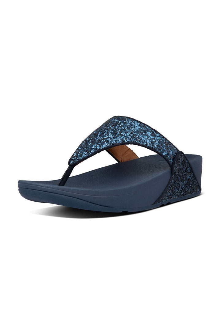 Fitflop Lulu Glitter Toe-Thong X03 Sandal Midnight Navy 399 - Shirley Allum#colour_midnight-navy-399
