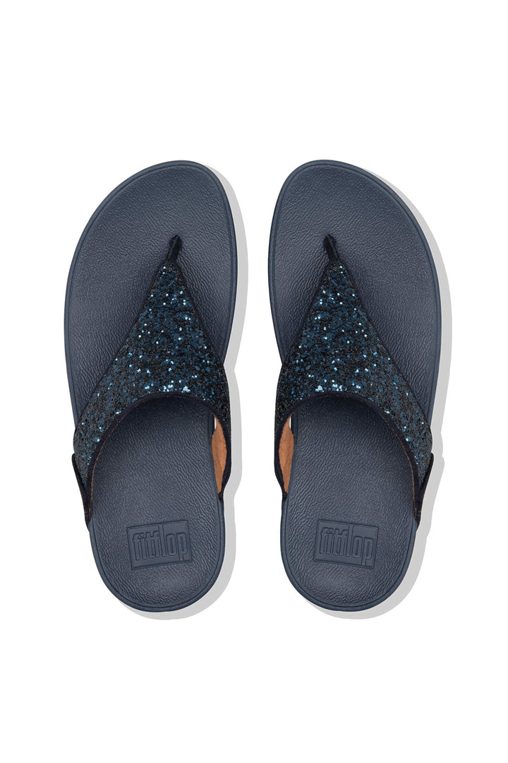 Fitflop Lulu Glitter Toe-Thong X03 Sandal Midnight Navy 399 - Shirley Allum#colour_midnight-navy-399