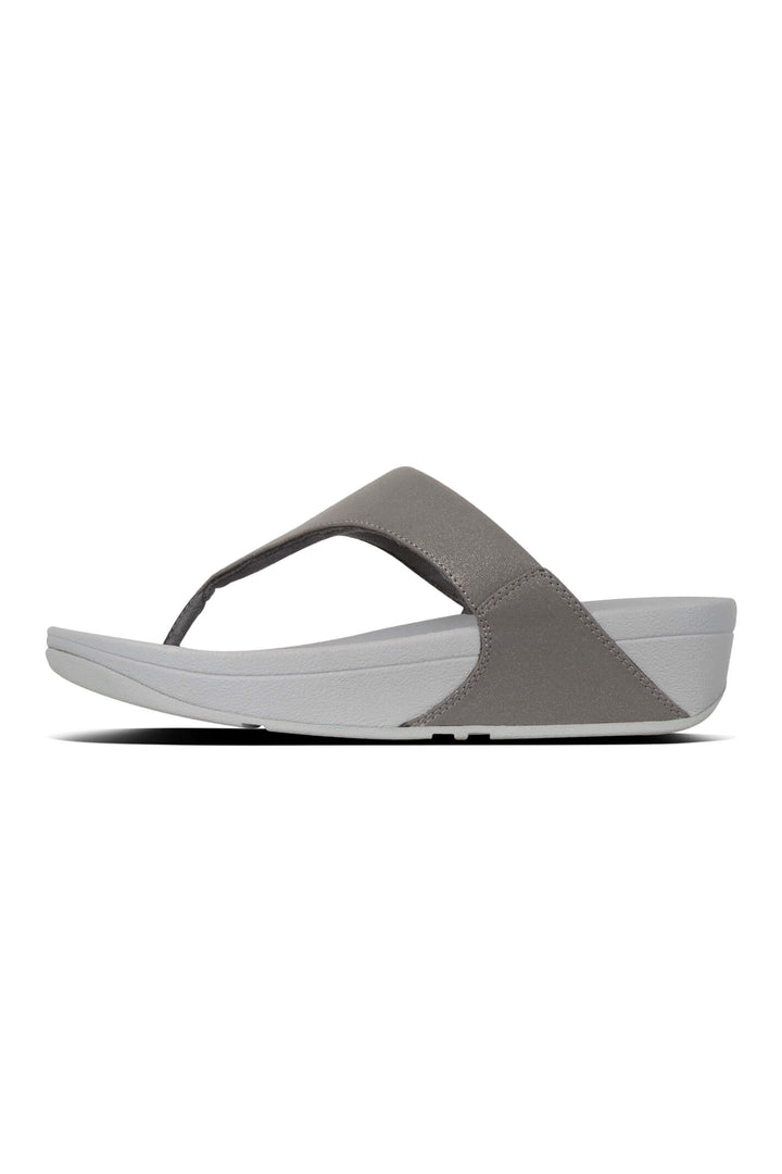 Fitflop Lulu Shimmer U04 Toe-Thong Sandal Pewter 054 - Shirley Allum#colour_pewter-054