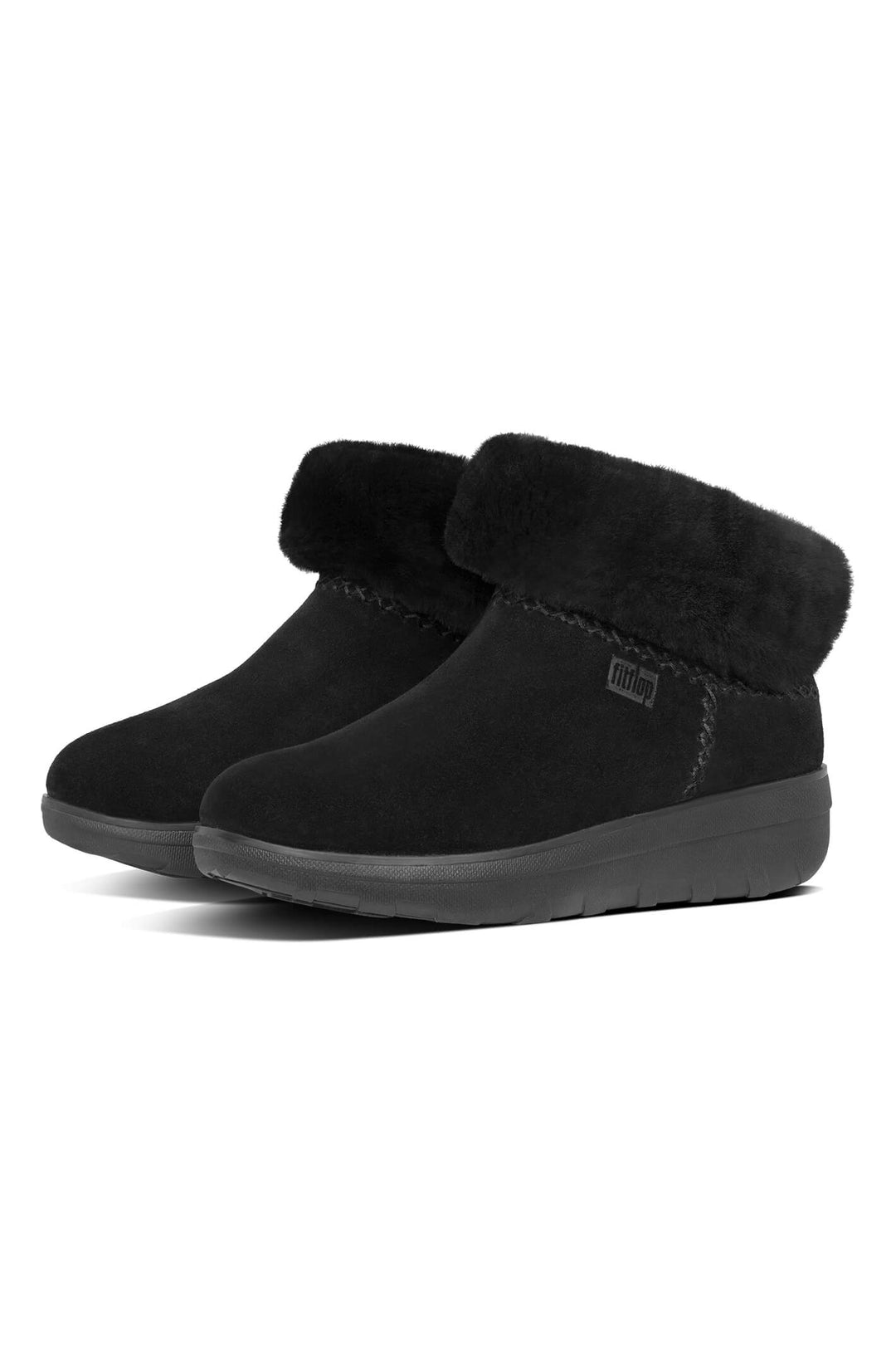 Fitflop Mukluk Shorty III Y88-090 All Black Suede Ankle Boot - Shirley Allum