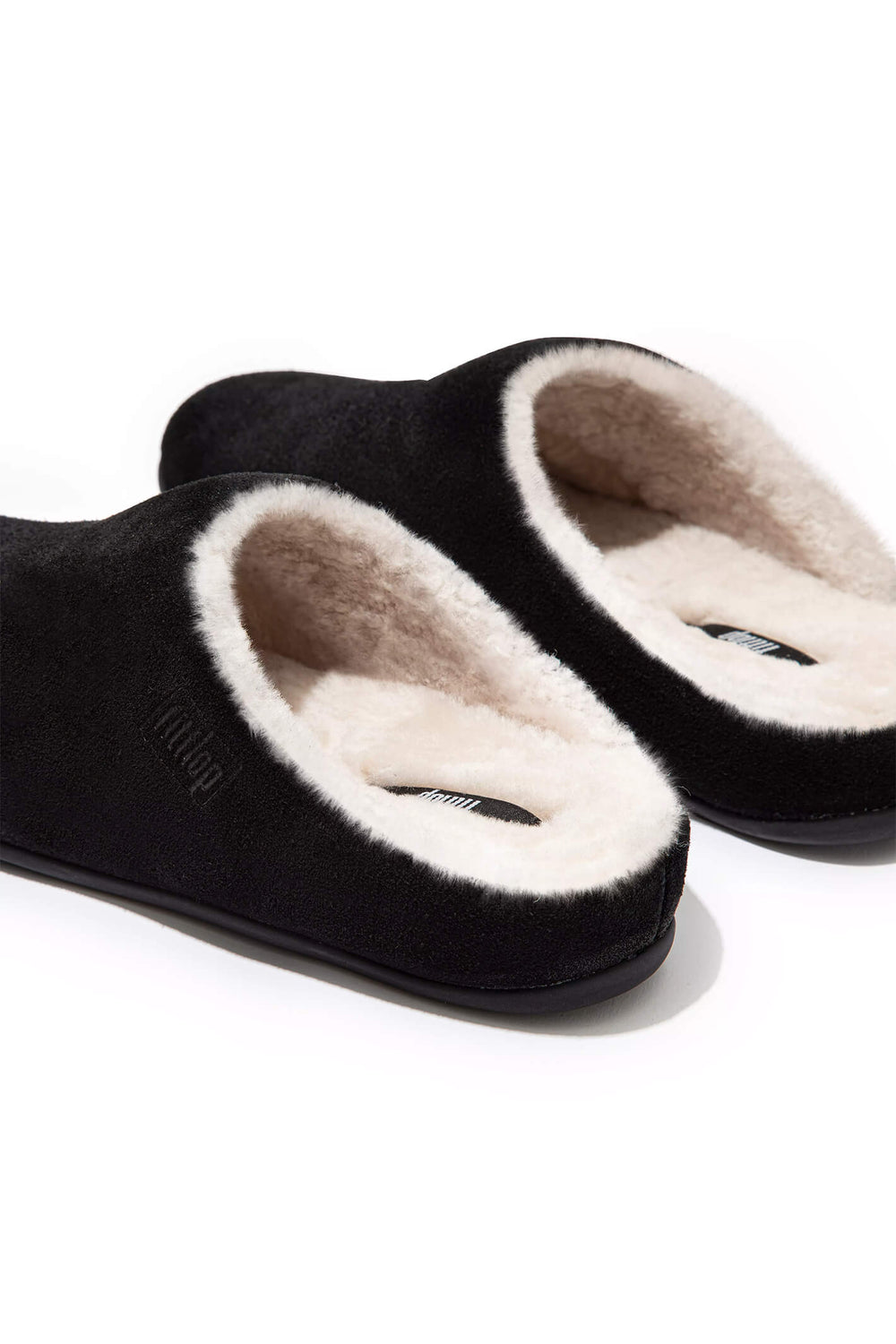 Fitflop N28-001 Chrissie Shearling Black Slipper - Shirley Allum Boutique