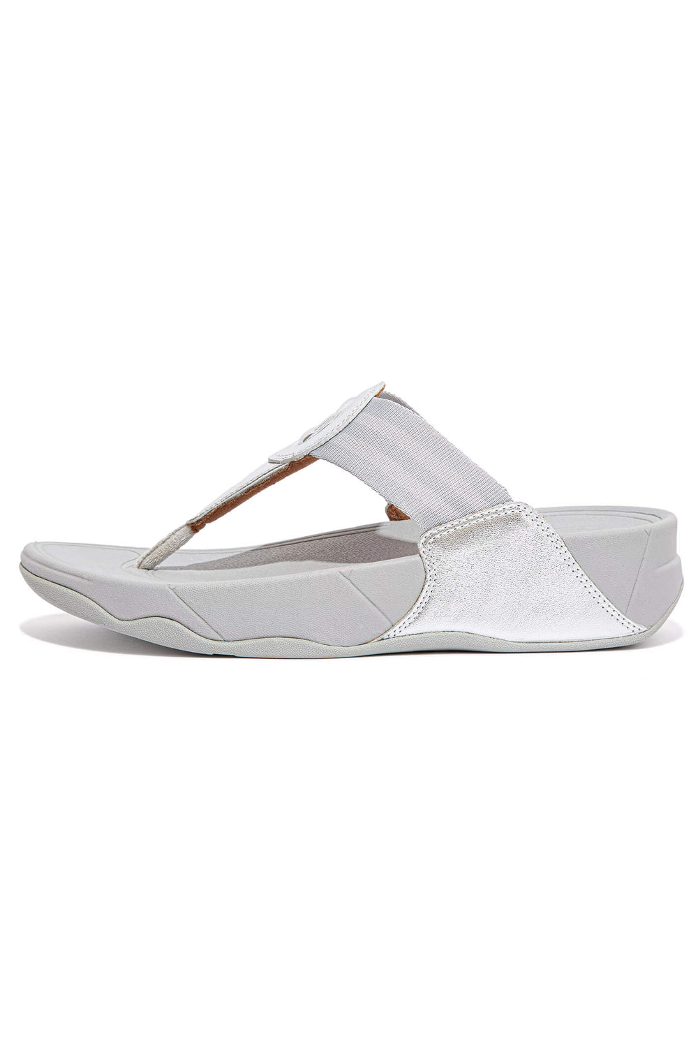 Fitflop Walkstar DX4-011 Toe-Post Silver Sandal - Shirley Allum Boutique