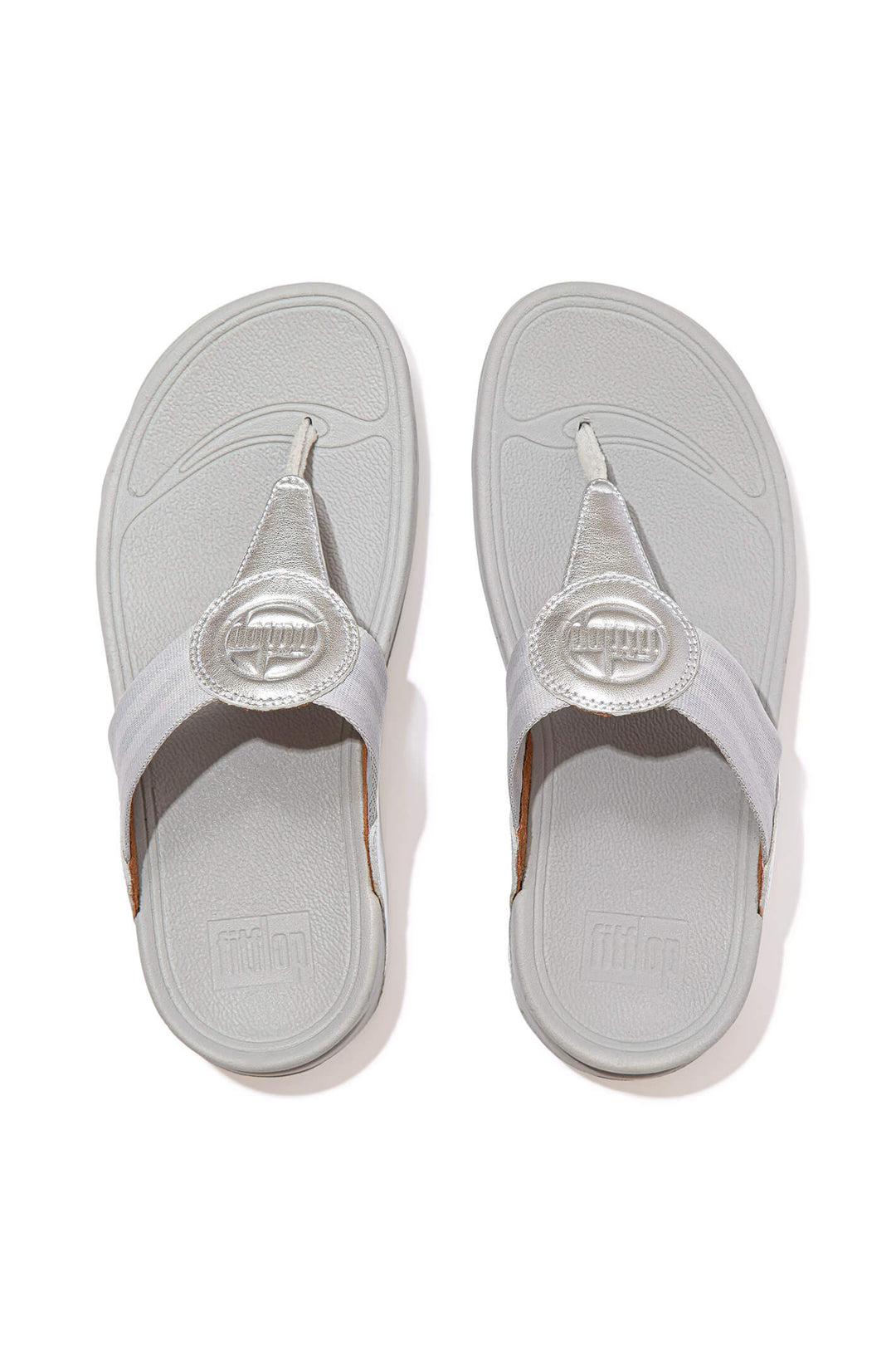 Fitflop Walkstar DX4-011 Toe-Post Silver Sandal - Shirley Allum Boutique
