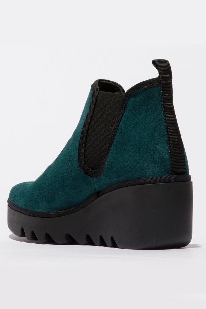 Fly London BYNE349FLY P501349009 Oil Suede Petrol Green Boots - Shirley Allum Boutique