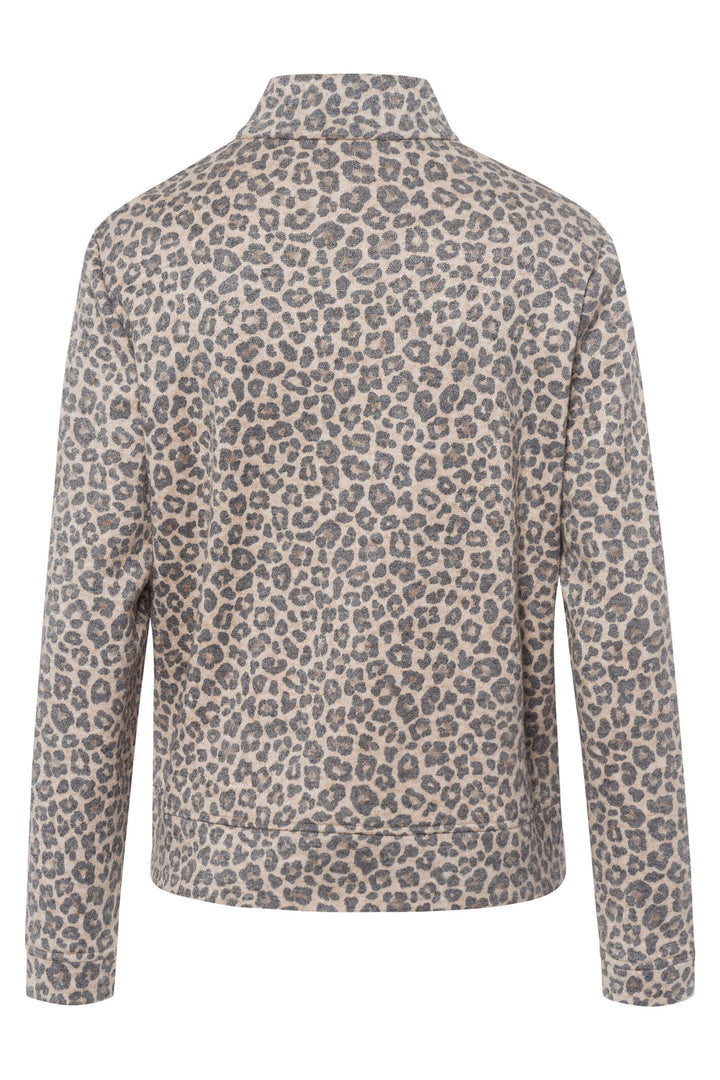 Frank Walder 108006 520-082 Animal Print Zip Front Cardigan - Shirley Allum Boutique