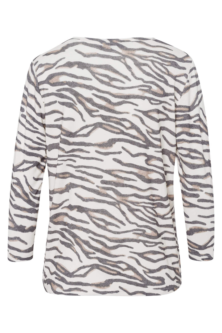 Frank Walder 108410 582-092 Grey Animal Print Top - Shirley Allum Boutique