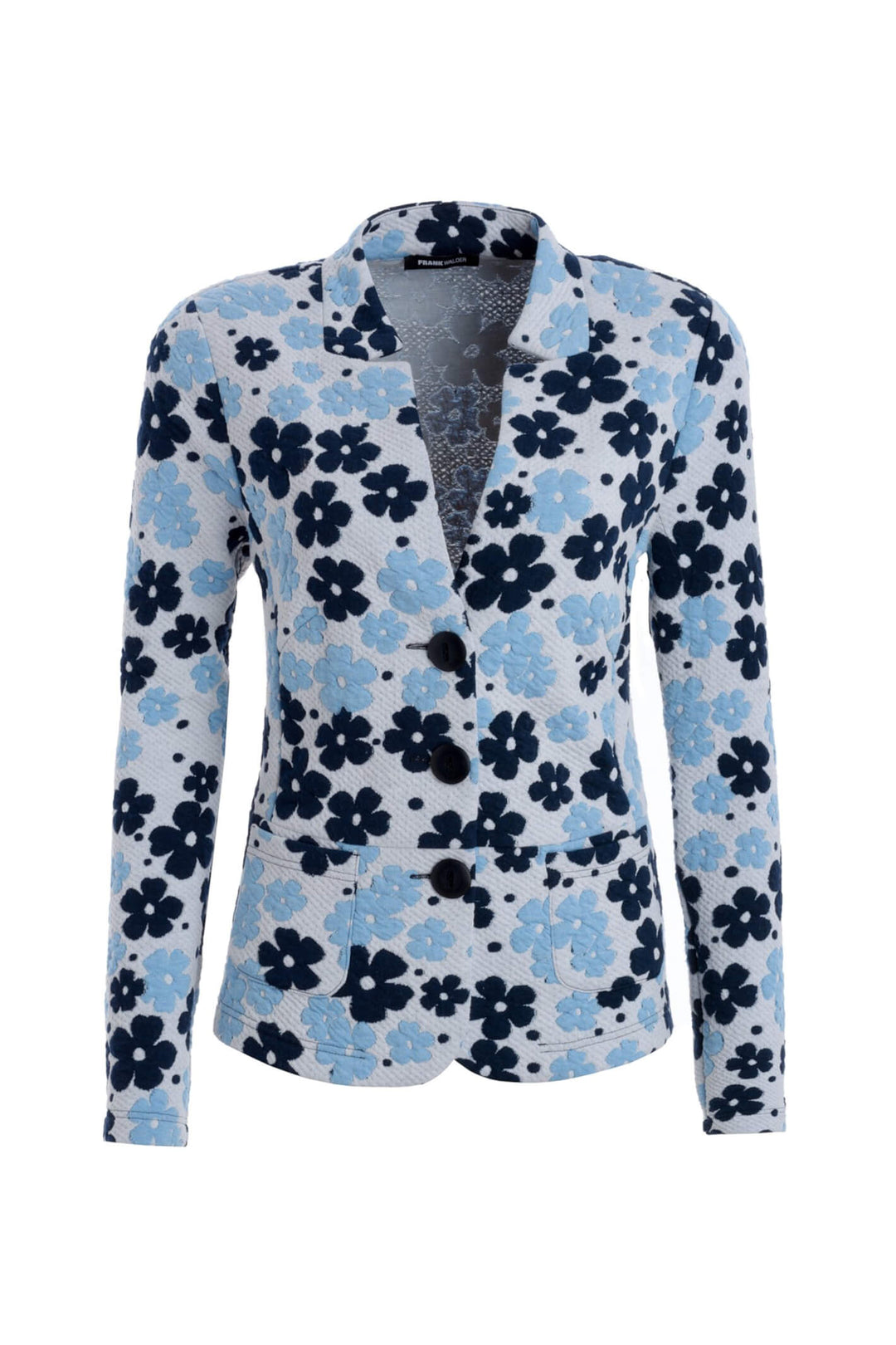 Frank Walder 203.318 221 090 Blue Floral Jacket - Shirley Allum Boutique