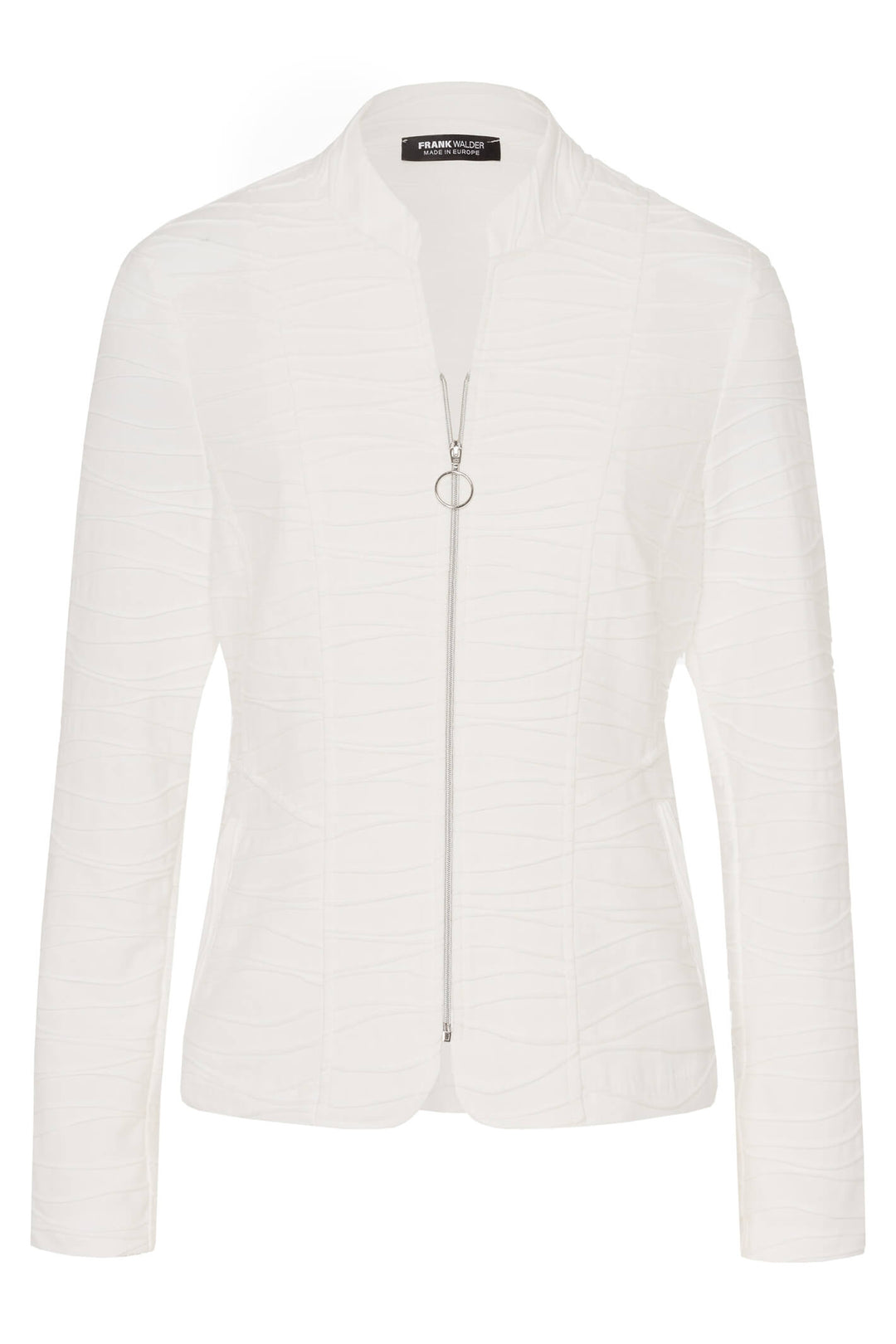 Frank Walder 713313 Ecru Cream Zip Front Jacket - Shirley Allum Boutique
