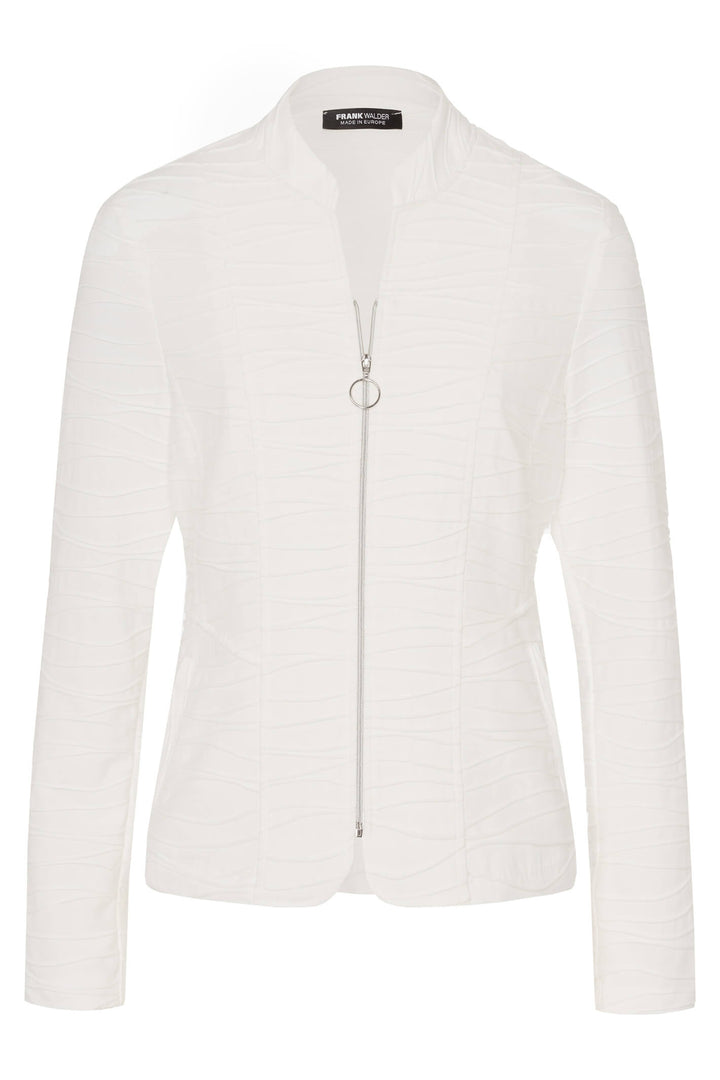 Frank Walder 713313 Ecru Cream Zip Front Jacket - Shirley Allum Boutique