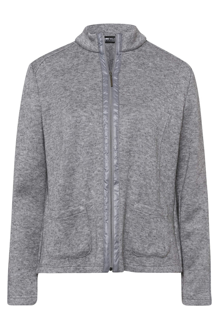 Frank Walder 722001 000-905 Grey Melange Zip Front Cardigan