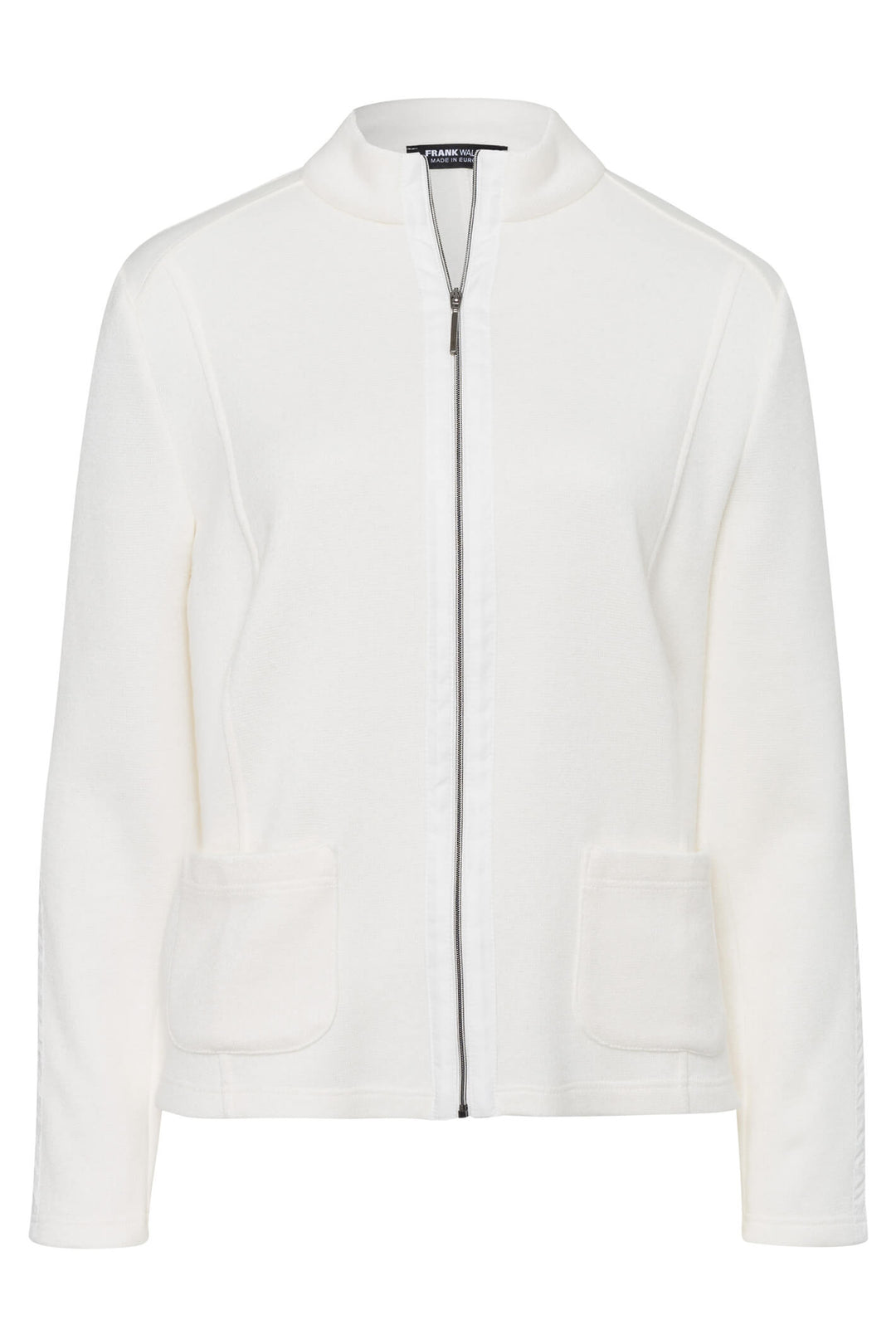Frank Walder 722001 000911 Tofu White Zip Front Cardigan - Shirley Allum Boutique