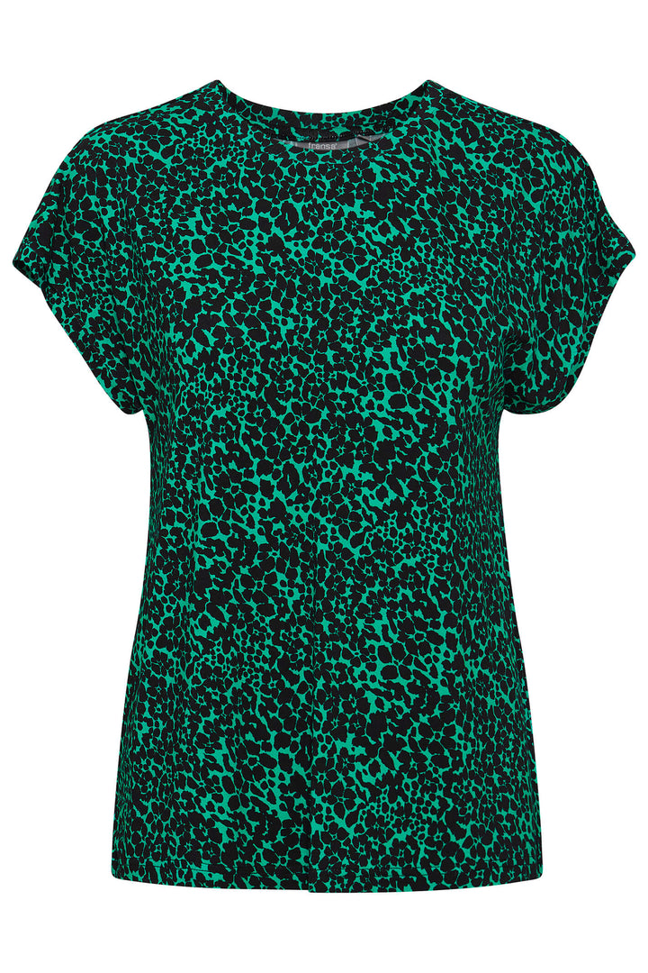 Fransa 20611791 FREMFLORAL Green Top - Shirley Allum Boutique