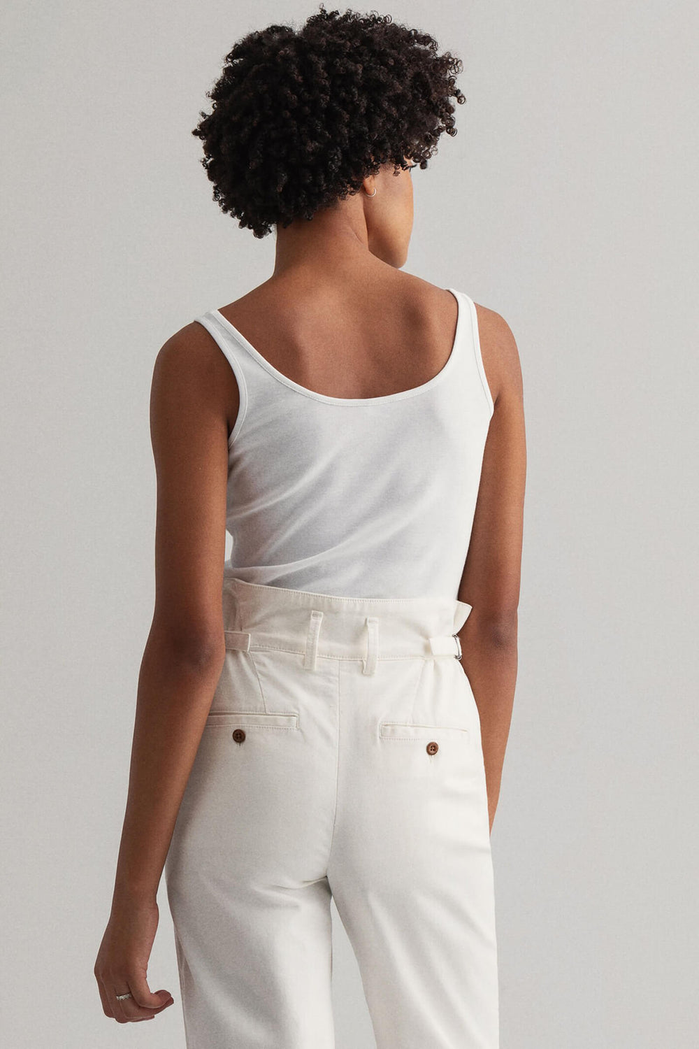 Gant 4203447 White 1x1 Rib Tank Top - Shirley Allum