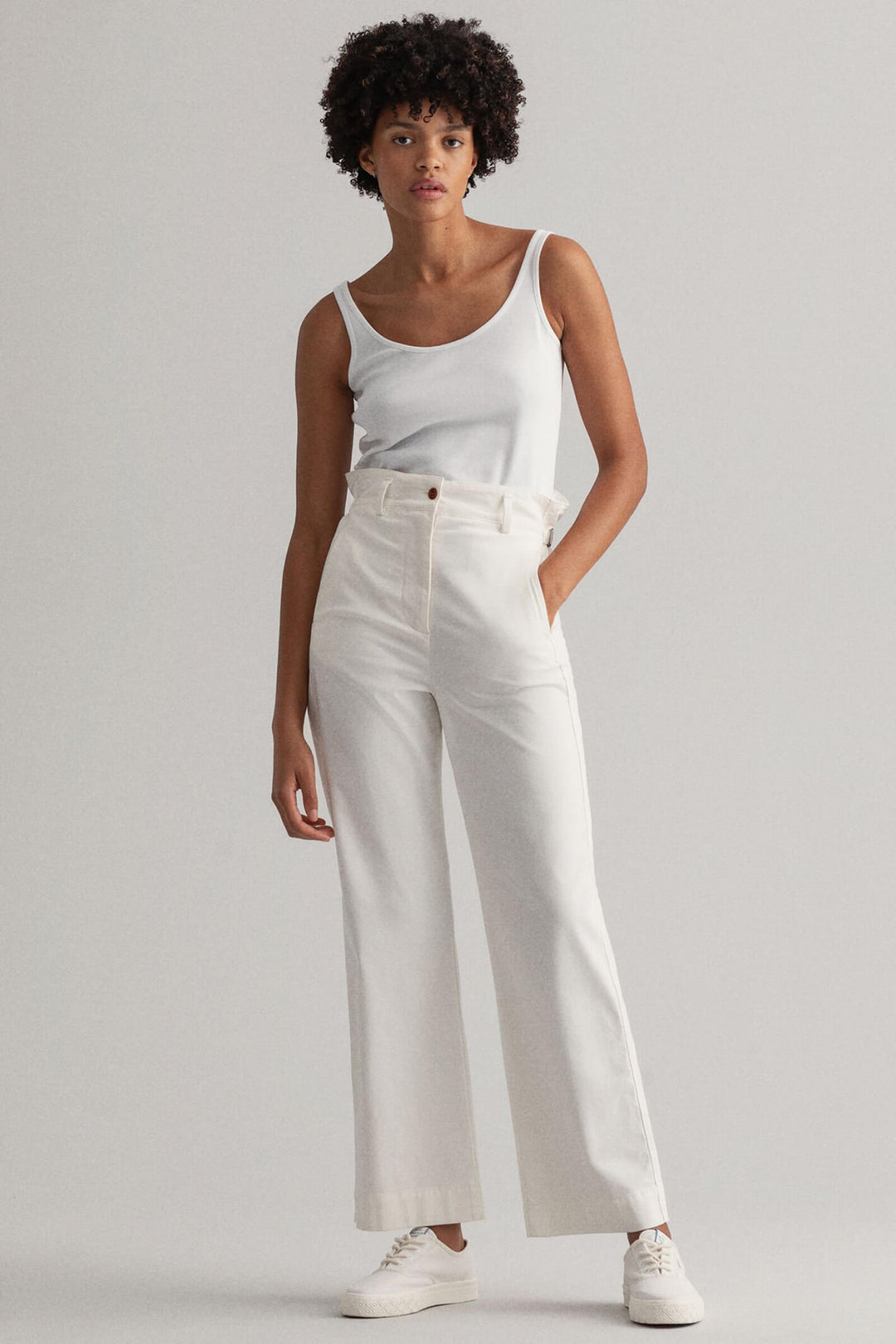 Gant 4203447 White 1x1 Rib Tank Top - Shirley Allum