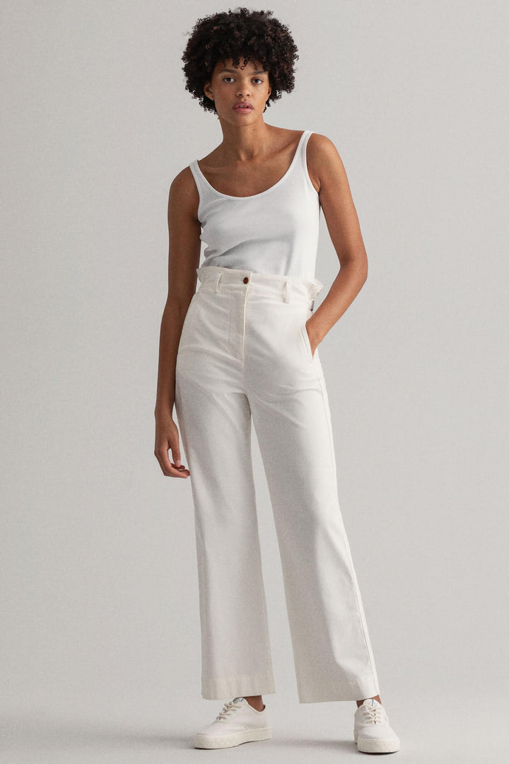 Gant 4203447 White 1x1 Rib Tank Top - Shirley Allum