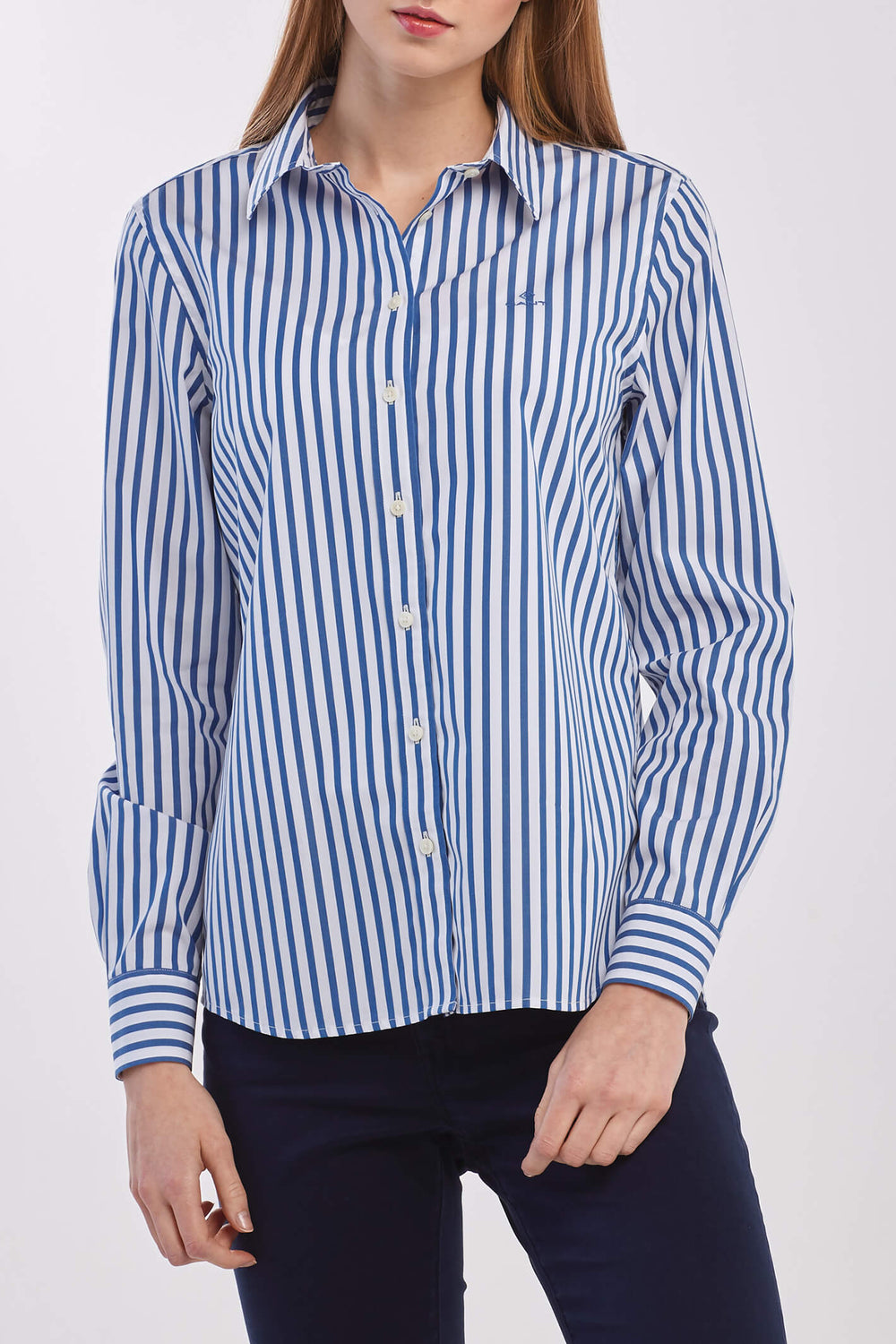 Gant 4300041 The Broadcloth Striped Shirt Bright Cobalt - Shirley Allum#colour_bright-cobalt