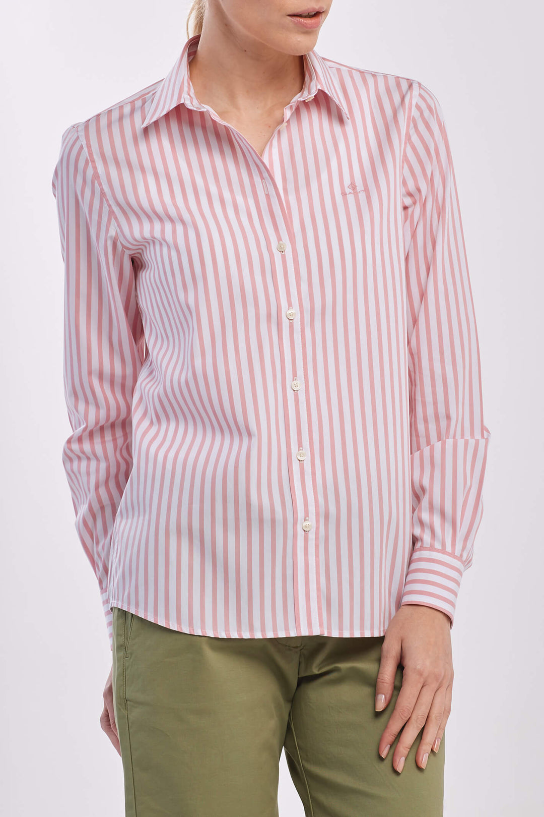 Gant 4300041 The Broadcloth Striped Shirt Summer Rose - Shirley Allum#colour_summer-rose