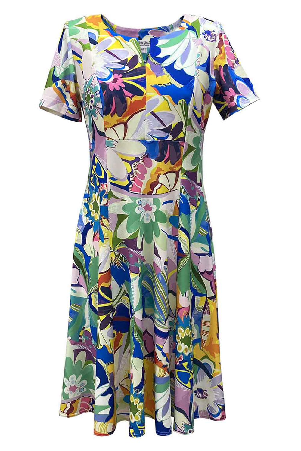 Georgede K12913 Avignon Multi Coloured Jersey Dress - Shirley Allum Boutique