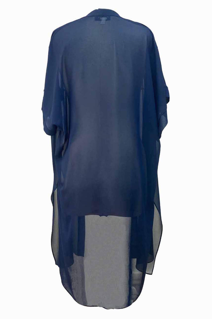 Georgede K22911U Navy Chiffon Long Jacket - Shirley Allum Boutique