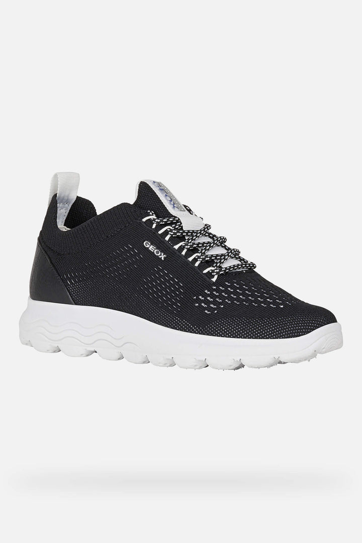 Geox Spherica D15NUA0006KC9999 Knitted Black Trainer - Shirley Allum Boutique