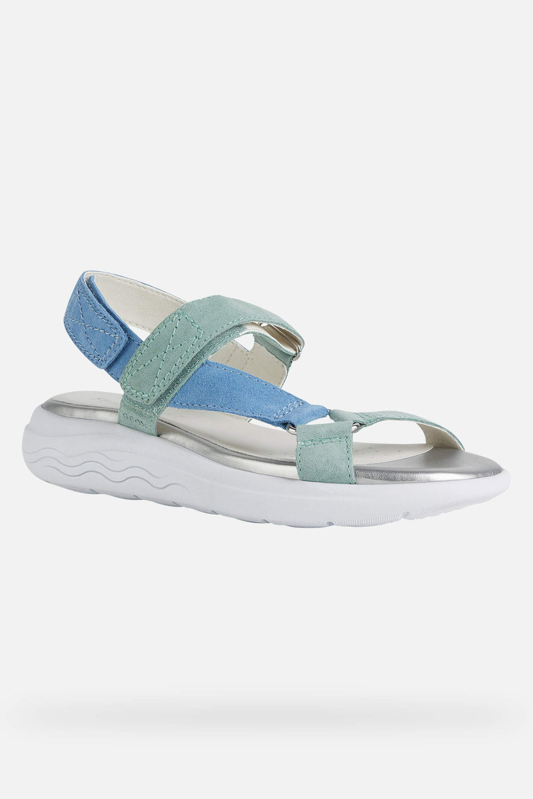 Geox Spherica D25ADA00022C4F4A Suede Blue Aqua Sandals - Shirley Allum Boutique