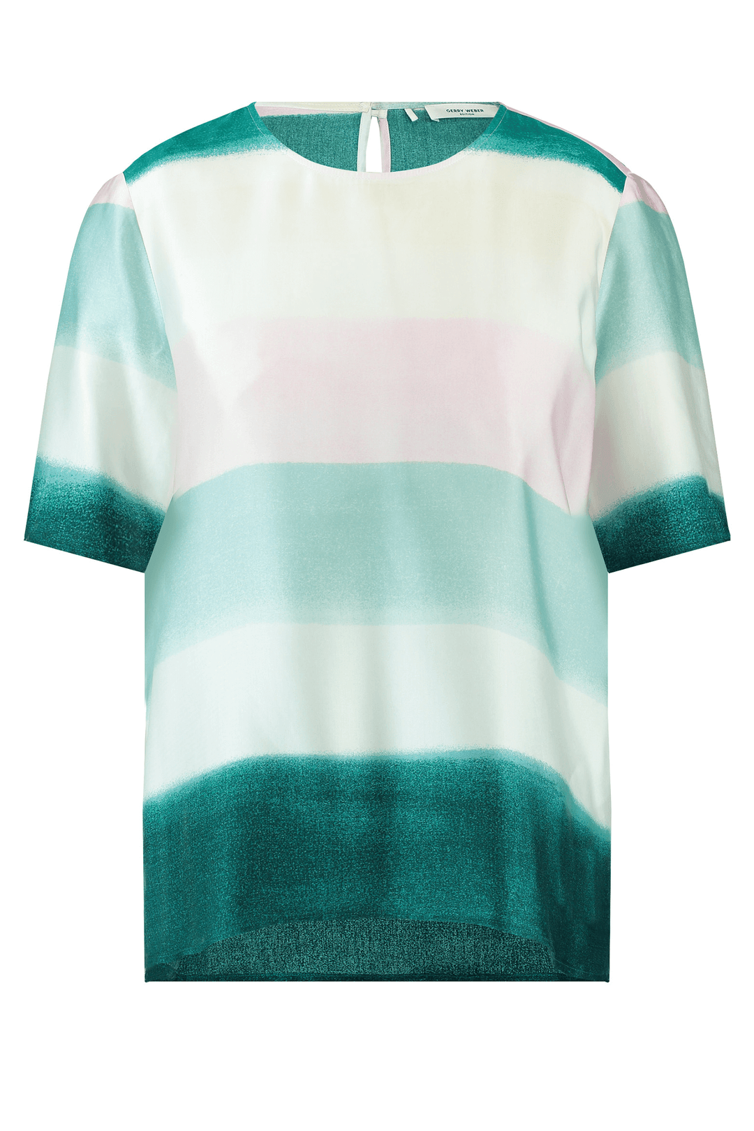 Gerry Weber 660029-66414 5032 Green Pink Stripe Top - Shirley Allum Boutique