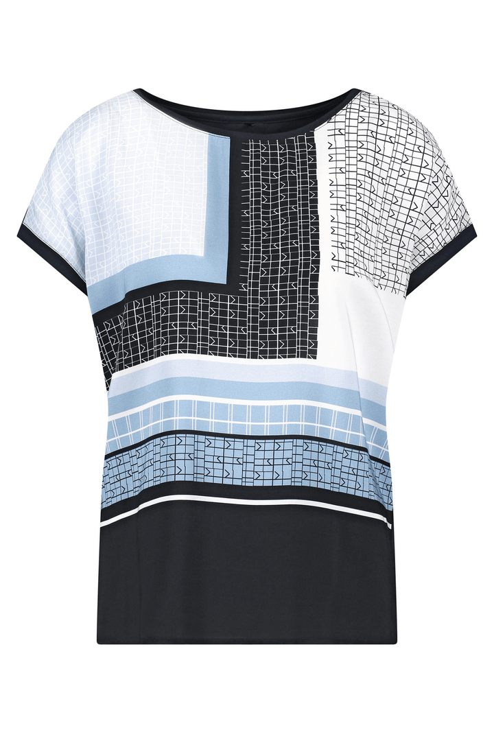 Gerry Weber 670022-44002 8089 Blue Print Top - Shirley Allum Boutique