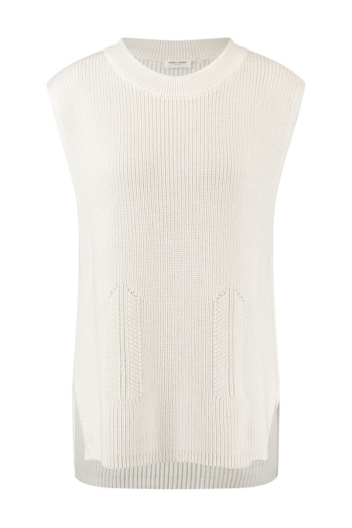 Gerry Weber 771001-35701 Shell White Knitted Tank Top - Shirley Allum Boutique